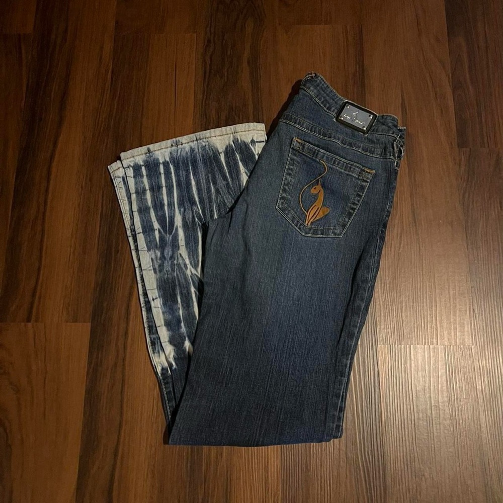 Baby phat bleached boot cut jeans